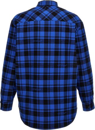 Off-white Mens Blue Cotton Pattern Shirt