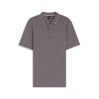 BOSS Cotton-piqu&eacute; polo shirt with contrast tipping