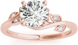 Allurez Bypass Floral Lab Grown Diamond Engagement Ring 14k Rose Gold (0.10ct)