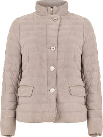 Moorer Aisha Korte Gewatteerde Jas - Dames - Winterjassen - Beige - XS - Polyester - Jassen