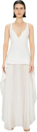 SIMKHAI Elegante V-hals Midi Jurk - Dames - Maxi kleedjes - Wit - S - Kleedjes