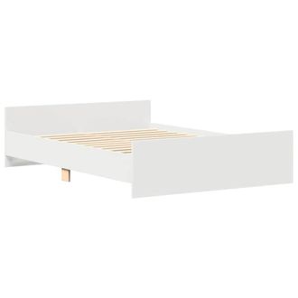 Berkfield Home Durable Bed Frame with Headboard & Footboard White 135x190 cm Double