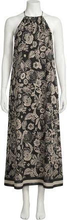Z Supply Viento Luz Floral Halter Midi Dress In Black