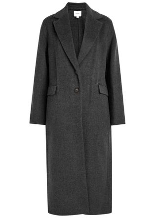 Vince Single Breasted Wool-blend Coat - Dark Grey - XL (UK16 / XL)
