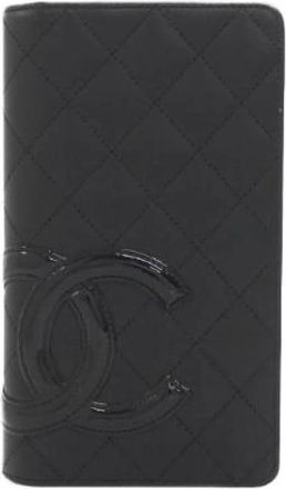 Chanel Tweedehands leren portemonnees - Dames - Vintage Accessoires - Zwart - ONE Size - Vintage