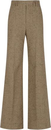 Valentino Wide Trousers, female, Beige, Size: 2XS Natt&eacute; Buttoned Weave Trousers
