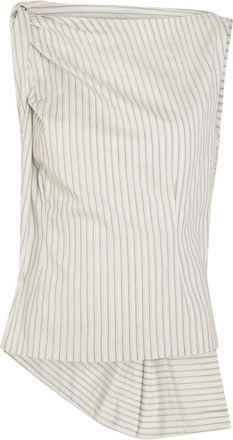 R&oacute;he Draped Striped Silk and Cotton-blend top - White - 40 (UK12 / M)