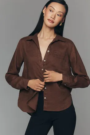 Maeve Kate 100% European Linen Classic Buttondown Shirt