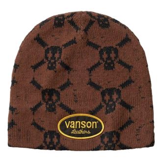 SUPREME FW26 x Vanson Leathers Skull Beanie Brown SUP-FW26-2018-BRN