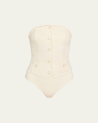 SIMKHAI Natalie Strapless One-Piece Swimsuit