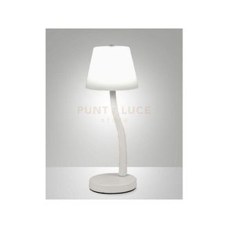 Fabas Luce Fabas Luce - ibla lampada da tavolo bianca a led 3000K - 9W - 750 lm dimmerabile in metallo e vetro