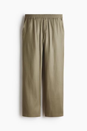 H&M Easy Care Hose aus Leinenmix in Loose Fit - Helles Khakigr&uuml;n