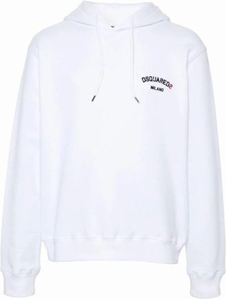 Dsquared2 Mens Dsquared2 Small Milano Logo White Hoodie - Size: 36
