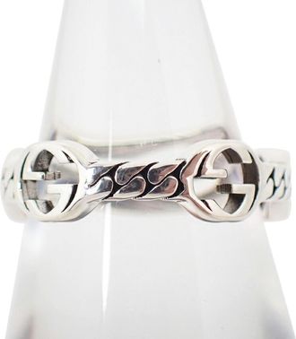 Gucci Sterling Silver 925 Band Ring (Pre-Owned)