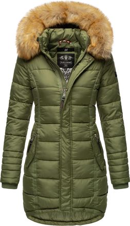 Navahoo Dames Winterjas Papaya - Getailleerd, Warm & Met Afneembare Bontkraag