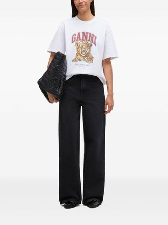 Ganni Baby Tiger Graphic Print T-Shirt - White