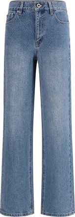Self Portrait Straight-Leg Jeans with Strass Inspired Detailing