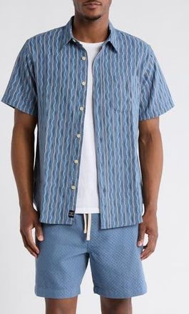 Lucky Brand San Gabriel Cotton Button-Up Shirt in Blue Print at Nordstrom Rack, Size Xx-Large