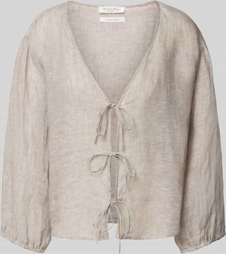 Christian Berg Loose Fit Hemdbluse aus reinem Leinen in Beige, Größe 42