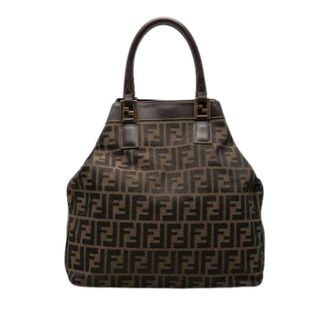 Fendi Pre-owned Canvas Tote - Dames - Vintage Handtas - Bruin - ONE Size - Leer - Vintage