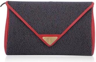 Saint Laurent Pre-owned Clutches, female, Gray, Size: ONE SIZE Pre-owned Leather clutches