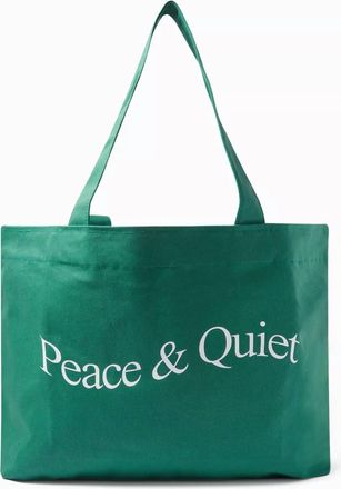 Museum of Peace and Quiet Womens Wordmark Tote In Forest