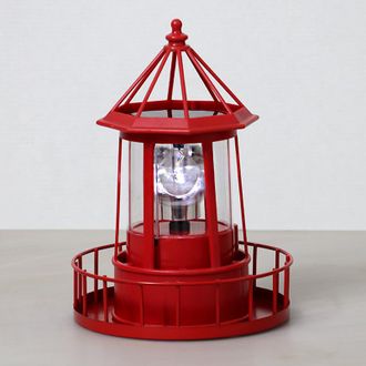 OEM Faro Solar Led Giratorio De Gran Tama&ntilde;o Fabricado En Resina Para Uso Exterior (faro Rojo)