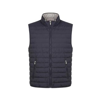 Brunello Cucinelli Gewatteerd Shell Dons Gilet - Heren - Jassen - Blauw - Maat: XL Leer