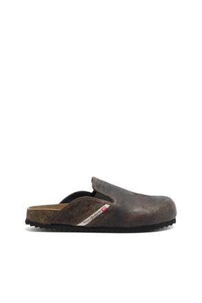 Diesel D-Woodstock-Clogs in crackle-effect suede - Moccasins and Mules - Man - Brown