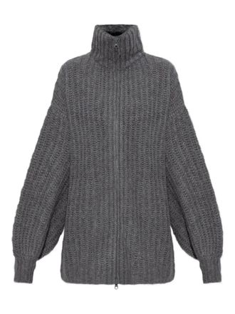 Lisa Yang balloon-sleeve zip cardigan - Grey