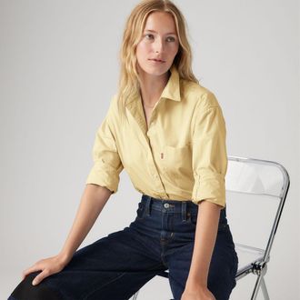 Levi's Harlie Boyfriend Shirt - Womens - XS - Yellow / French Vanilla Gd