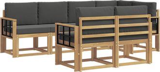 vidaXL Conjunto De Sof&aacute;s De Exterior 7 Uds. Blanco Y Antracita Vidaxl