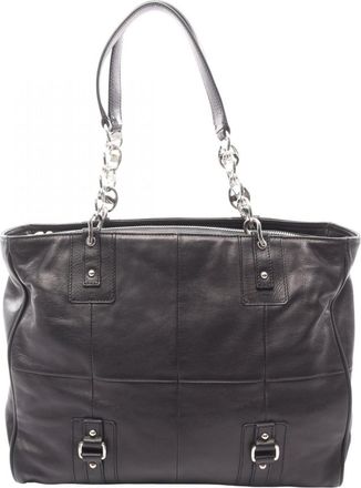 Ferragamo Black Leather Handbag Tote Bag (Pre-Owned)