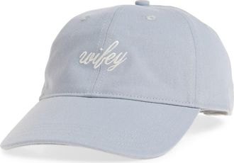 Frasier Sterling Wifey Cotton Canvas Baseball Cap in Blue at Nordstrom