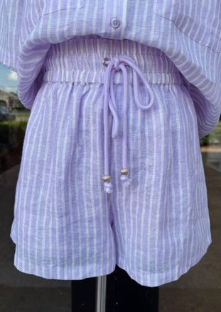 Sundays Womens Stripe Penny Shorts In Lavender
