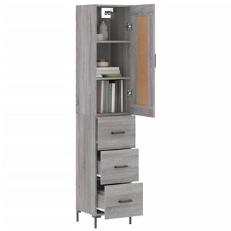 Berkfield Home Highboard Grey Sonoma 34.5x34x180 cm Engineered Wood