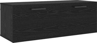 vidaXL Wall Cabinet Black oak 100 x 36.5 x 35 cm Engineered wood Vidaxl