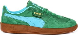 Puma Vintage Suede Leather Trainers in Green Blue