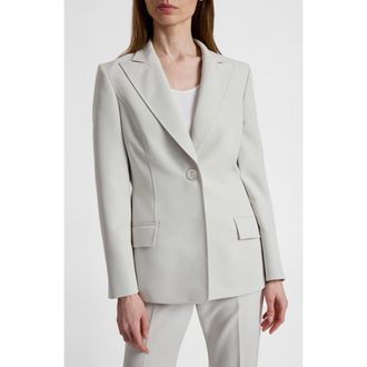 Santorelli Jess Crepe Single Button Jacket in Ash at Nordstrom, Size 14