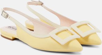 Roger Vivier Gommettine leather slingback flats