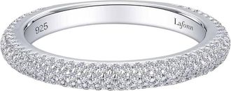 Lafonn Womens Pave Wedding Band Ring In Silver