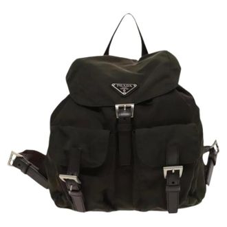Prada Pre-owned Backpacks, female, Green, Size: ONE SIZE Pre-owned Vintage Nylon Backpack