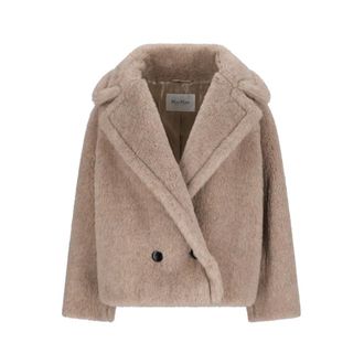 Max Mara Faux Fur & Shearling Jackets, female, Beige, S, Giaccone