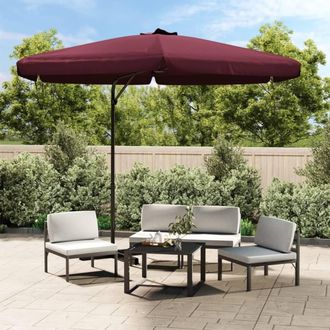 Berkfield Home Garden Parasol with Steel Pole 300 cm Bordeaux Red