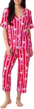 Room Service PJs Print Crop Pajamas in Pink Stripe at Nordstrom, Size X-Small