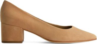 Bernardo Millie pointed-toe block-heel pumps - women - Leather/Leather/Suede - 6.5 - Brown