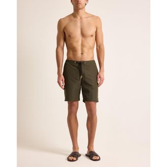 Orlebar Brown Dane Drawcord Longest-Length Classic Fit Drawcord Swim Shorts in Bayleaf Green at Nordstrom, Size 33