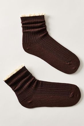 Anthropologie OK Originals Crochet Crew Socks