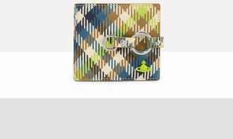 Vivienne Westwood Man. Bondage Billfold Wallet Buccia Darancia Fluro-tartan One Size Men