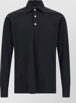 Kiton positano long sleeve polo shirt collar